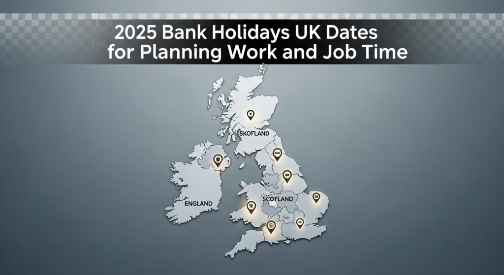 UK bank holidays map for 2025