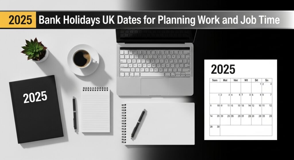 2025 UK bank holidays planning workspace
